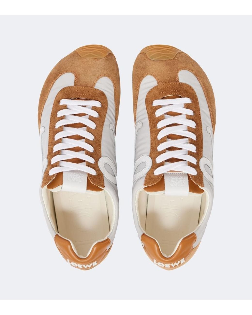 Loewe White Ballet Runner 2.0 Suede-Trimmed Sneakers for men