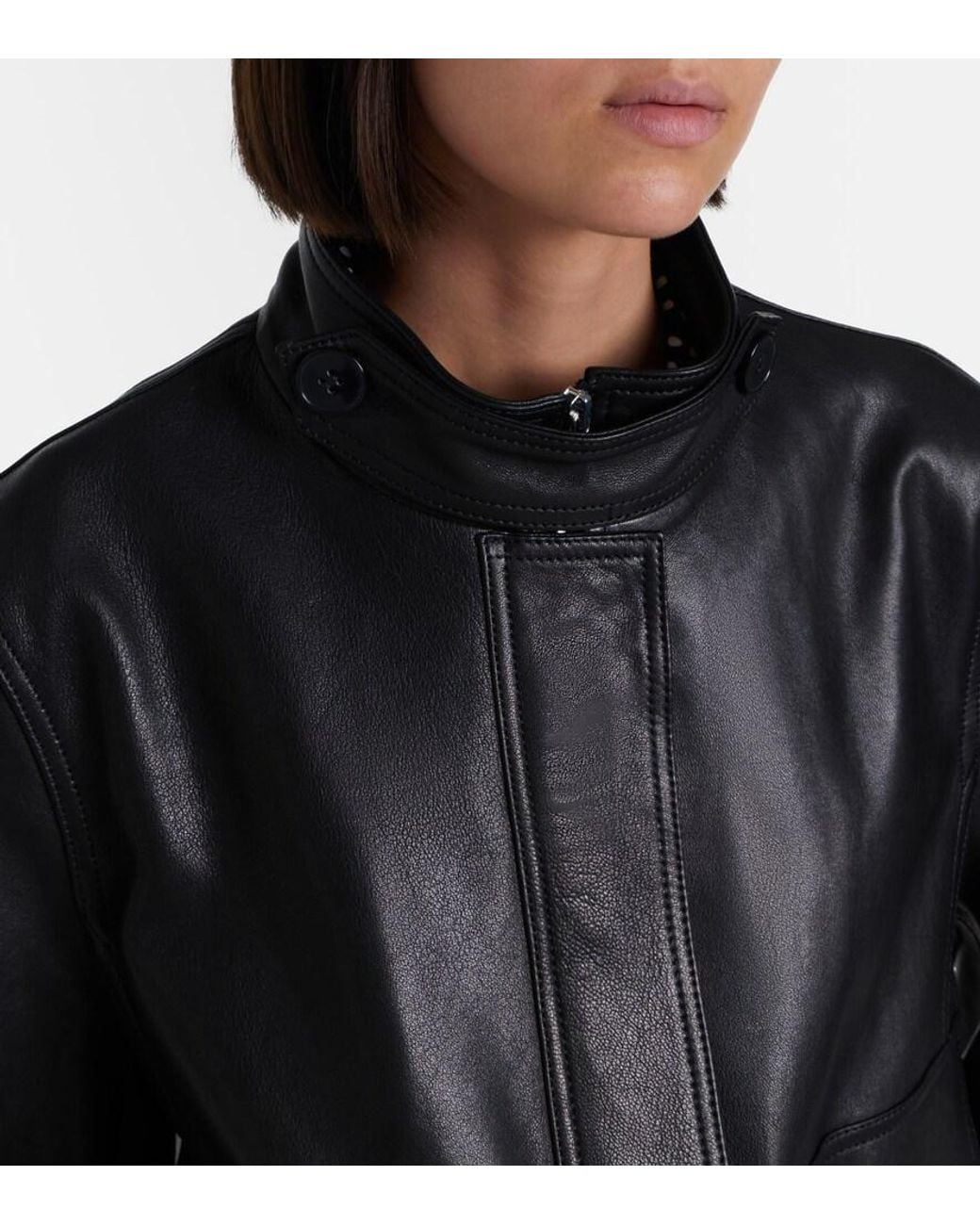Nour Hammour Black Rios Leather Jacket