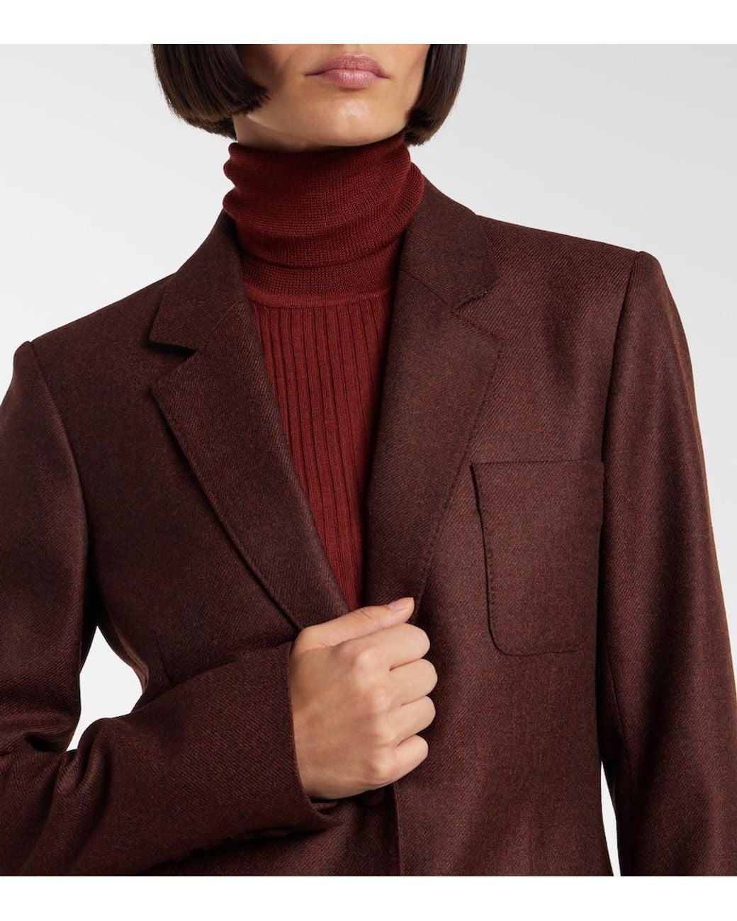 Gabriela Hearst Brown Louisa Wool-Blend Blazer
