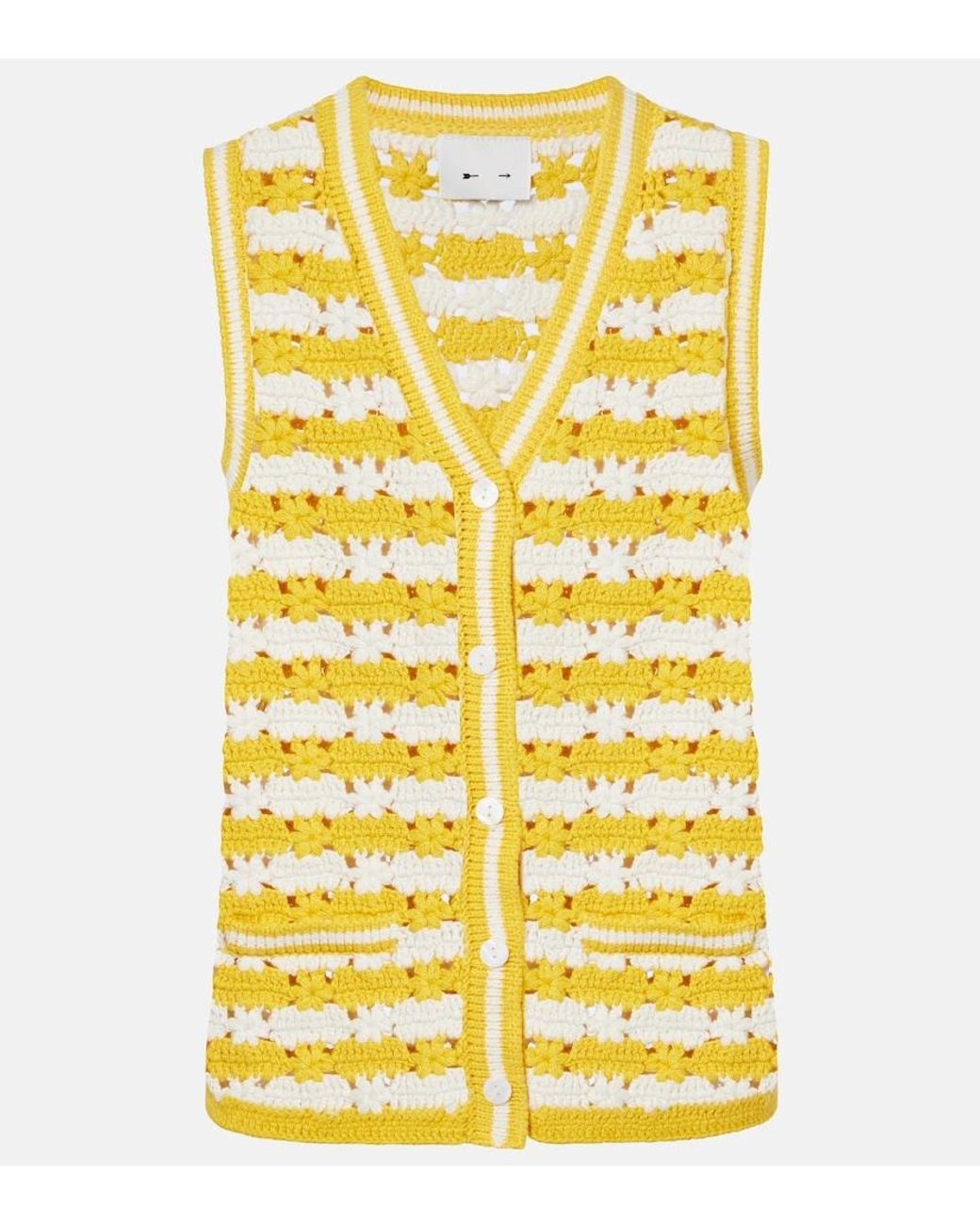 The Upside Yellow Goldie Watson Cotton Crochet Vest