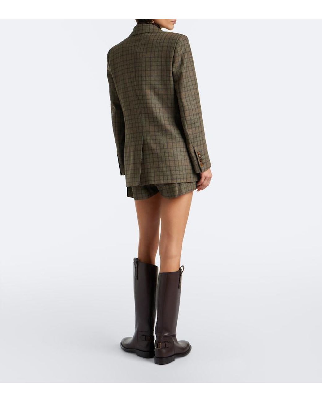 Blazé Milano Green Tinker Checked Wool And Cashmere Shorts