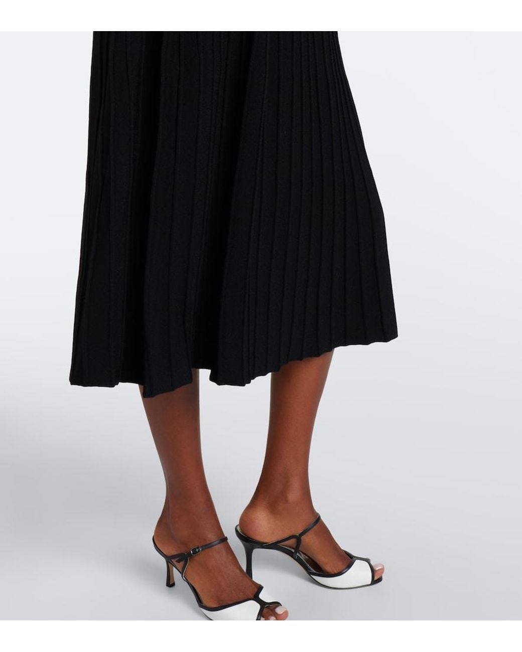 Veronica Beard Black Elthea Belted Ribbed-Knit Midi Dress