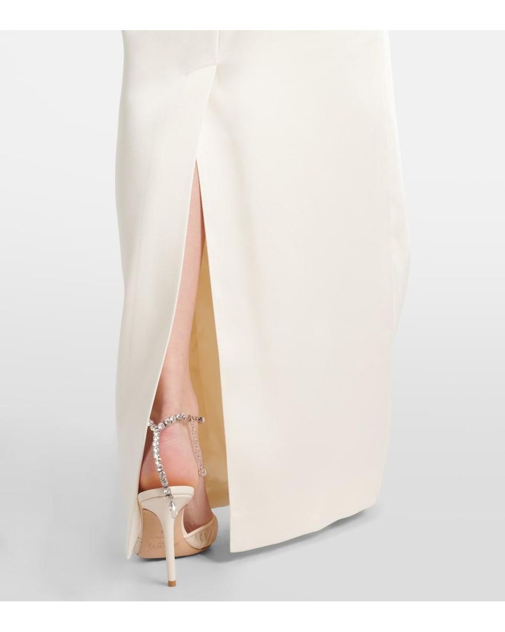 The New Arrivals Ilkyaz Ozel White Bridal Robe Rhea Aus Satin