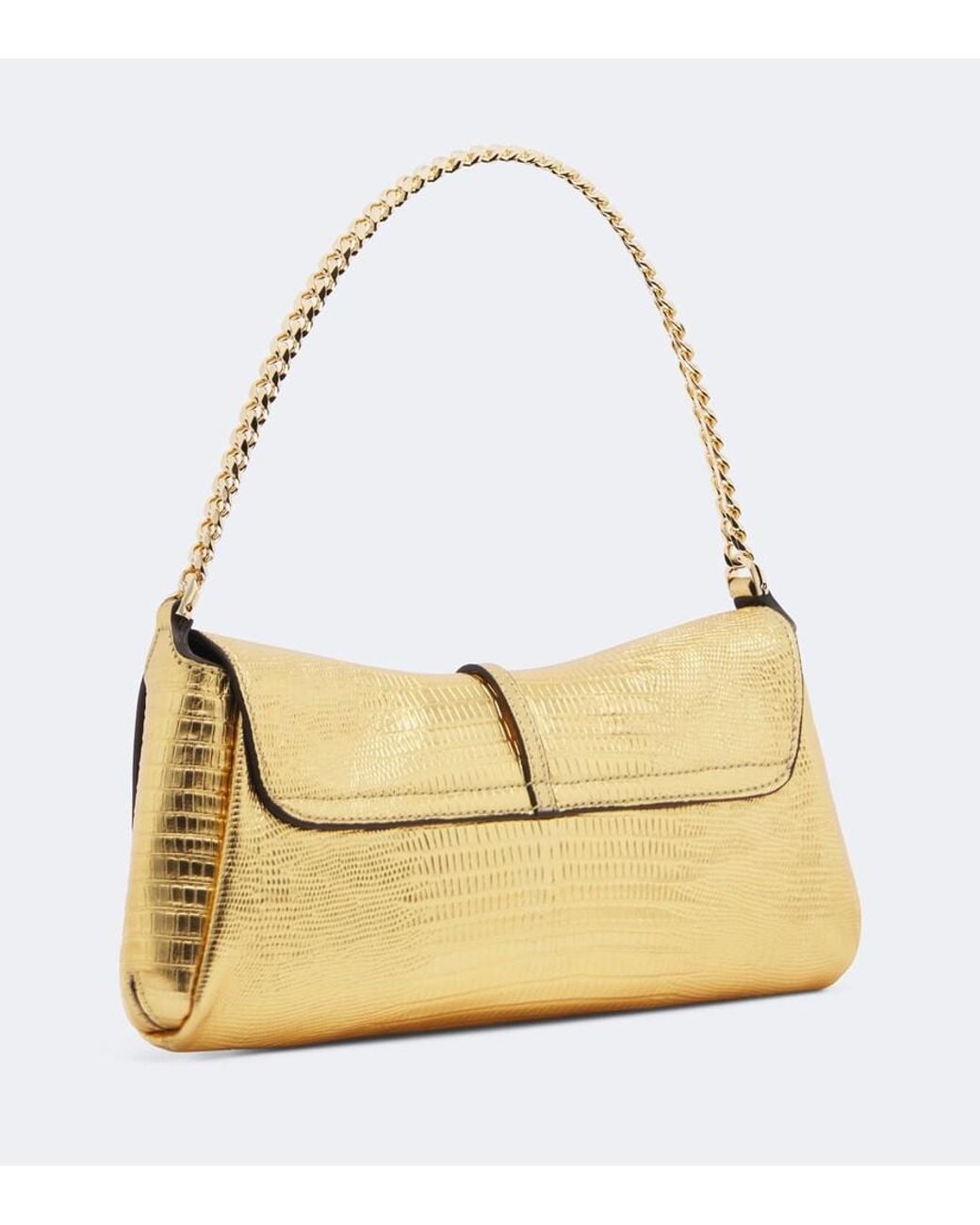 Balmain Metallic Metropolis Small Leather Shoulder Bag