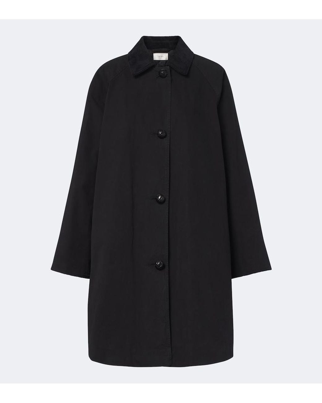 The Row Black Ina Cotton Gabardine Coat