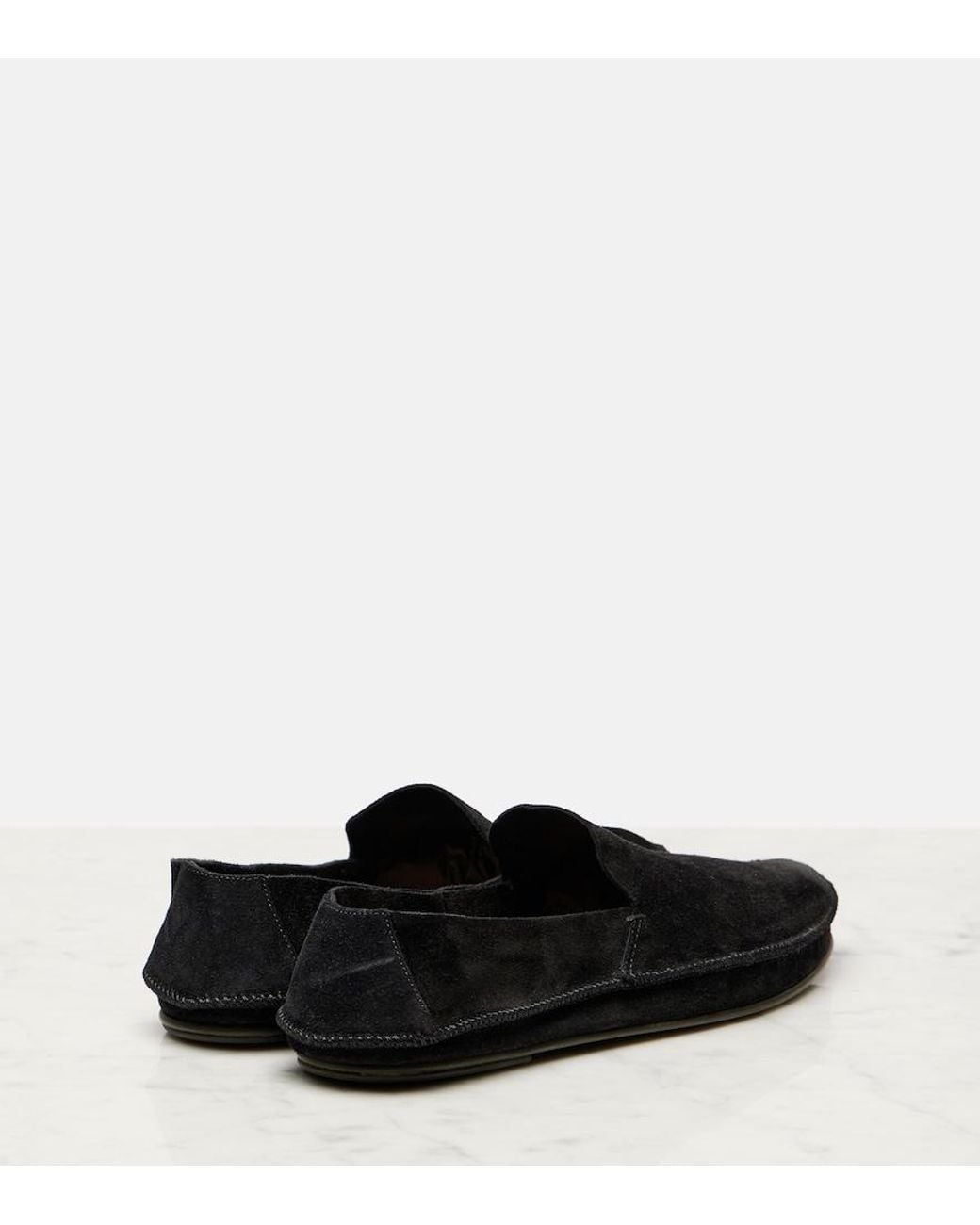 The Row Black Tyler Suede Loafers