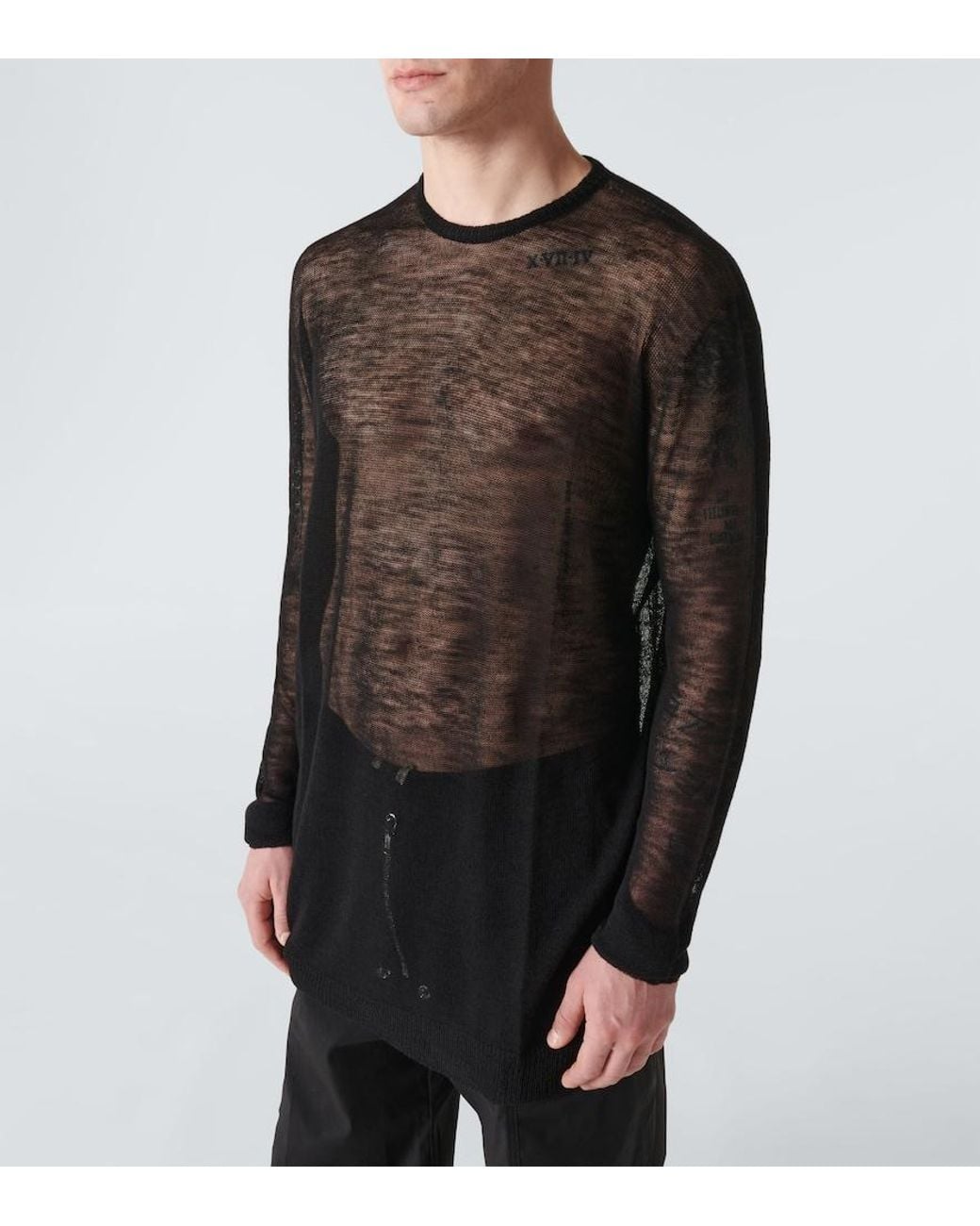 Rick Owens Gray Wool Sweatshirt for men