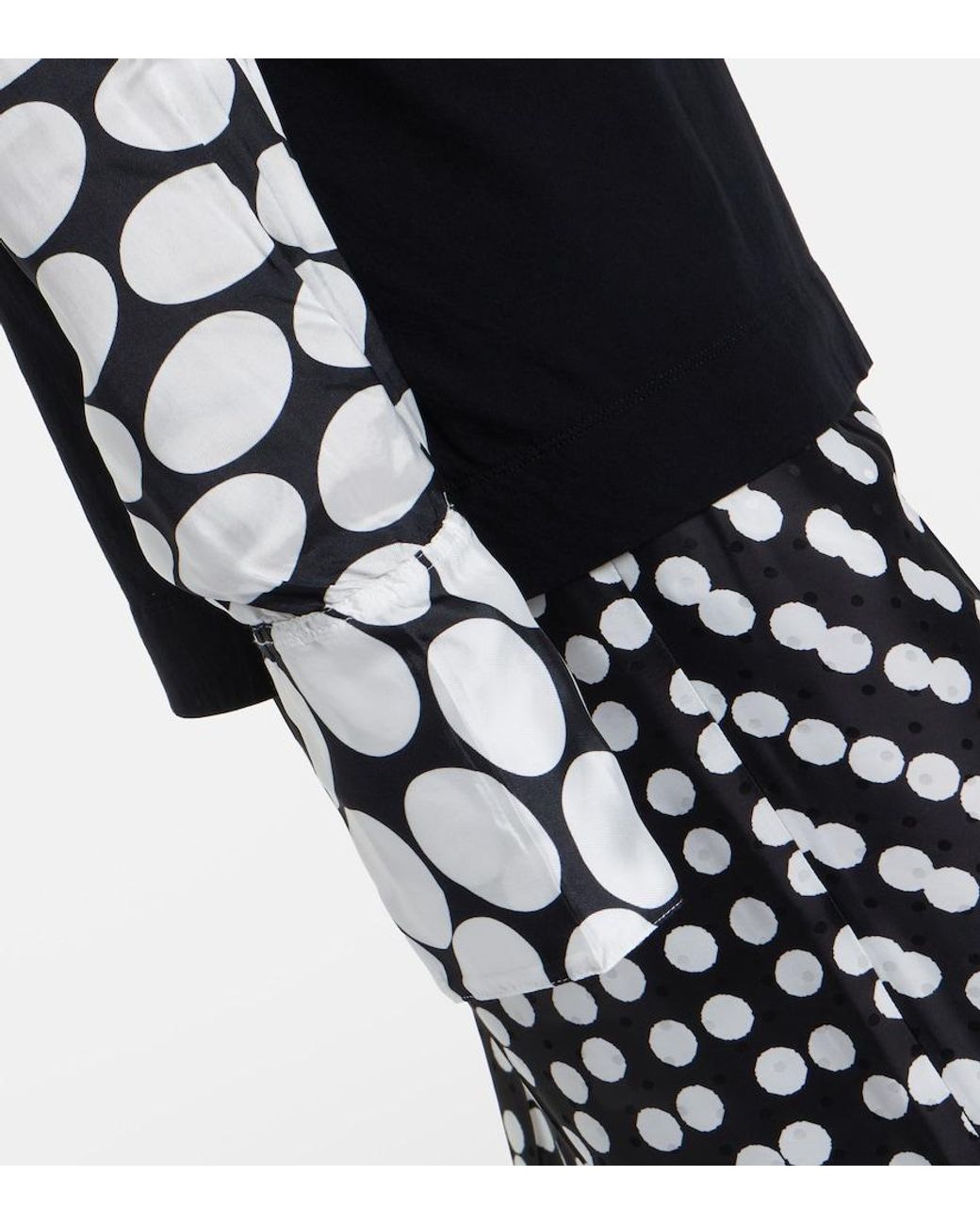 Dries Van Noten Black Polka-Dot Cotton-Blend Top