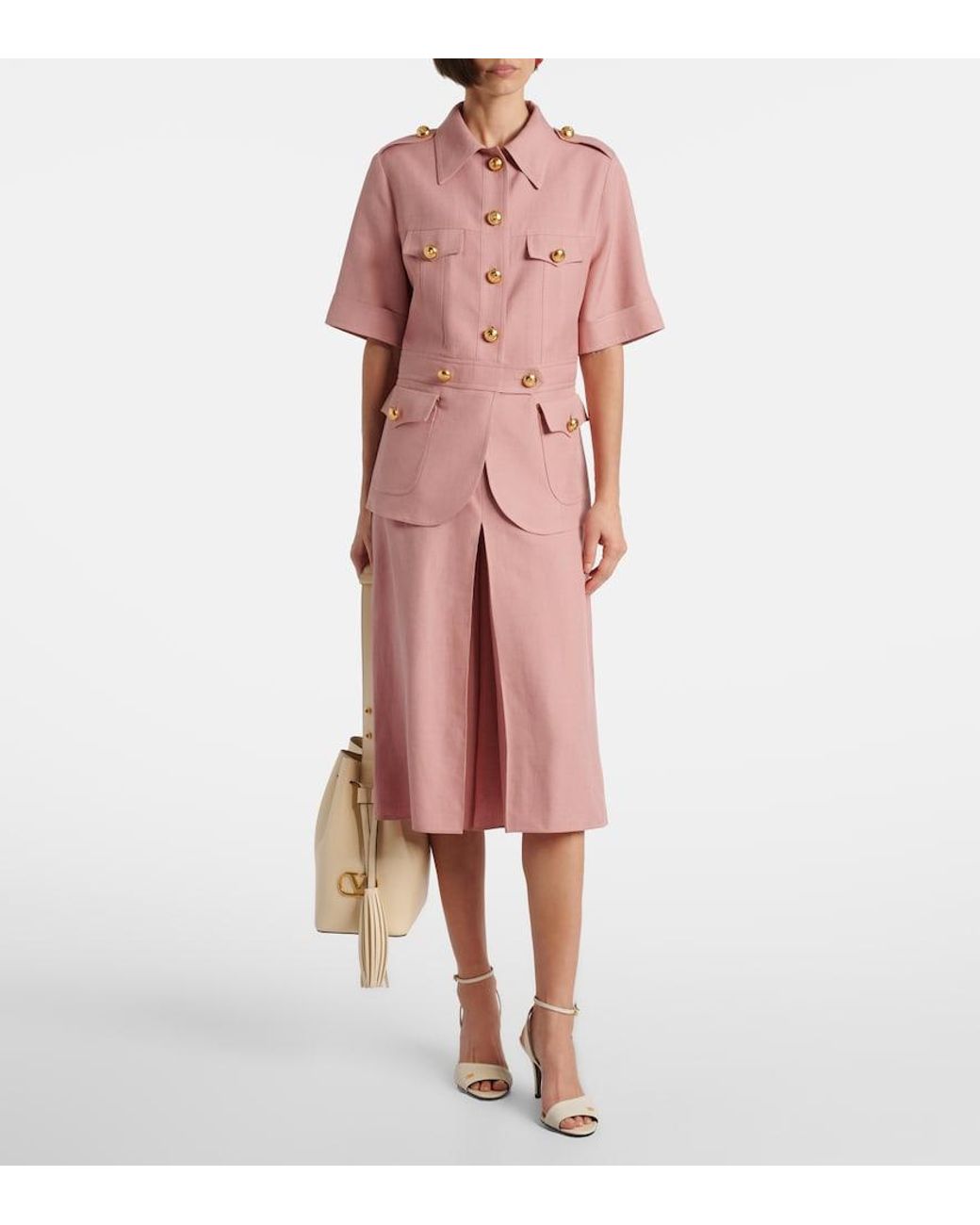 Valentino Pink Cashmere And Cotton Jacket