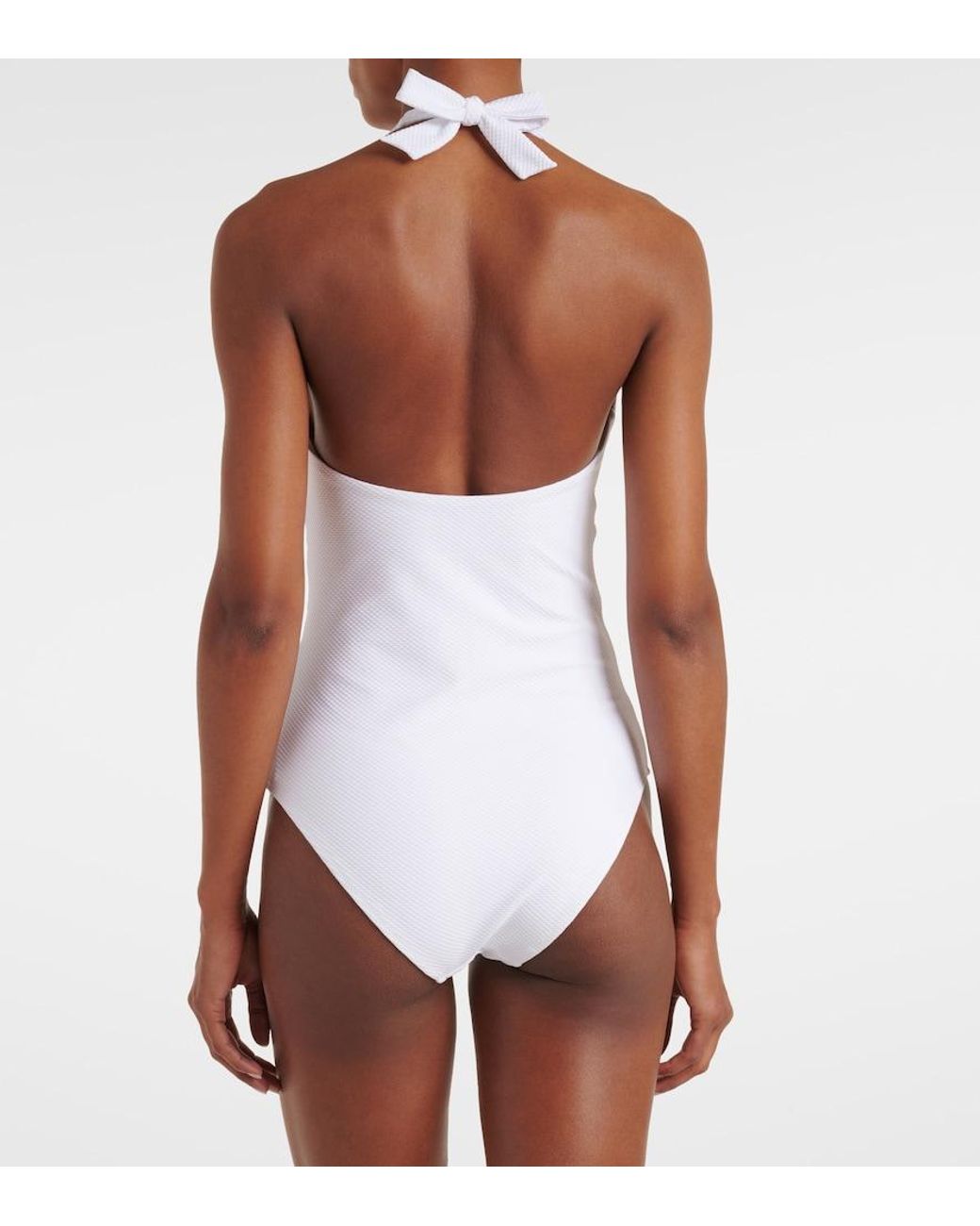 Heidi Klein White Halterneck Swimsuit