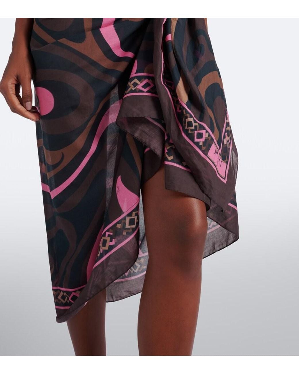 Emilio Pucci Red Marmo Cotton Beach Cover-Up