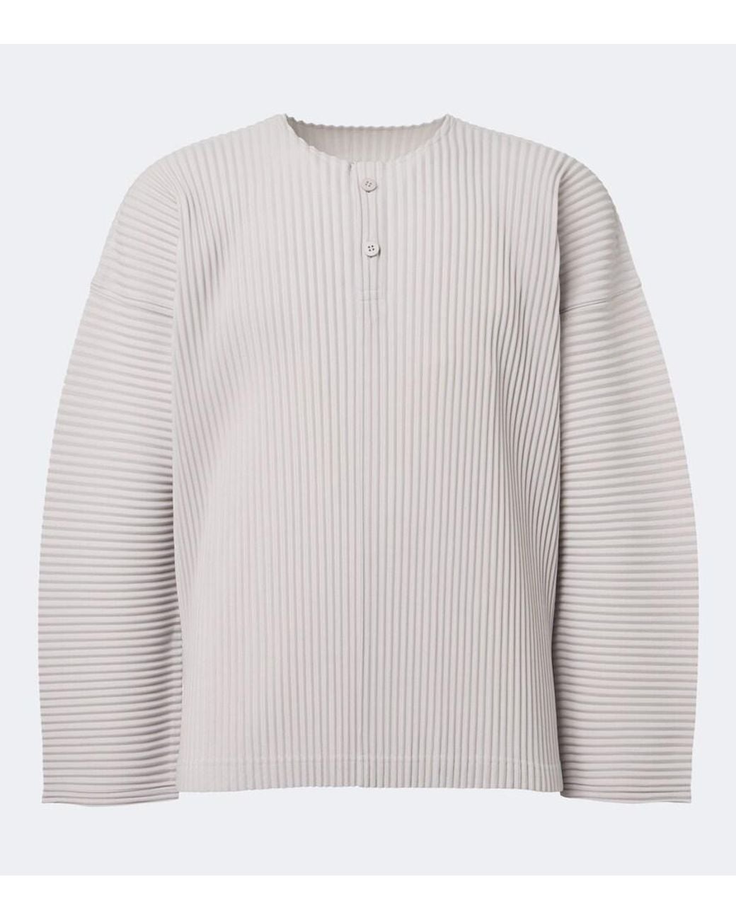 Homme Plissé Issey Miyake Gray Monthly Colors: September Pleated Henley Shirt for men