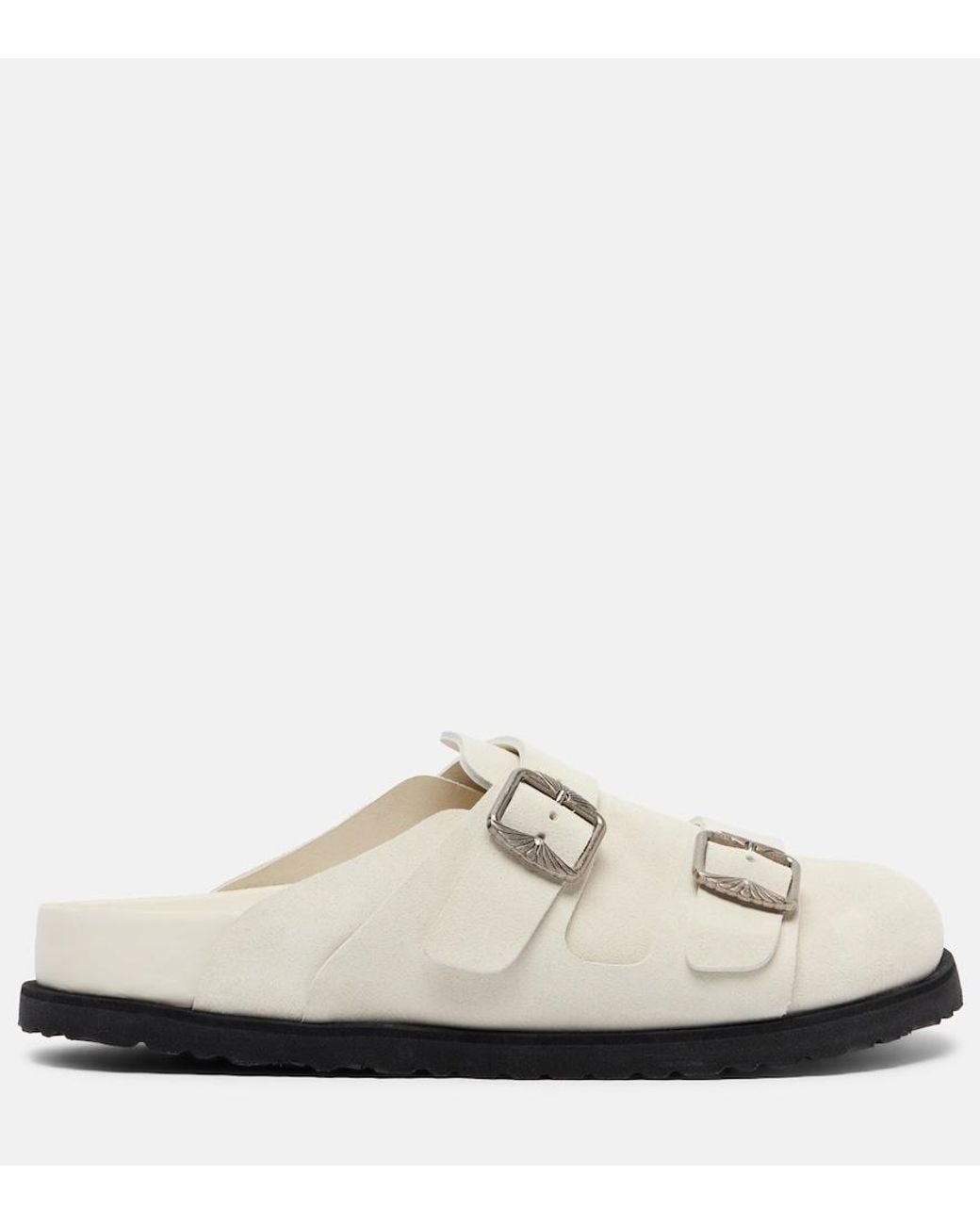 Birkenstock White 222 West Suede Clogs