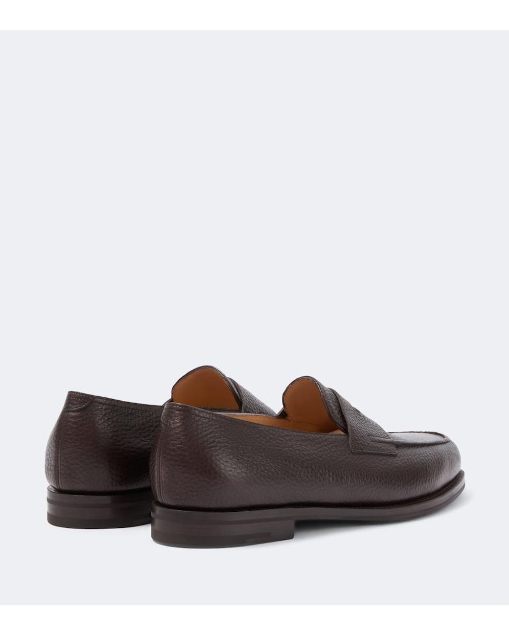 John Lobb Brown Lopez Leather Penny Loafers for men