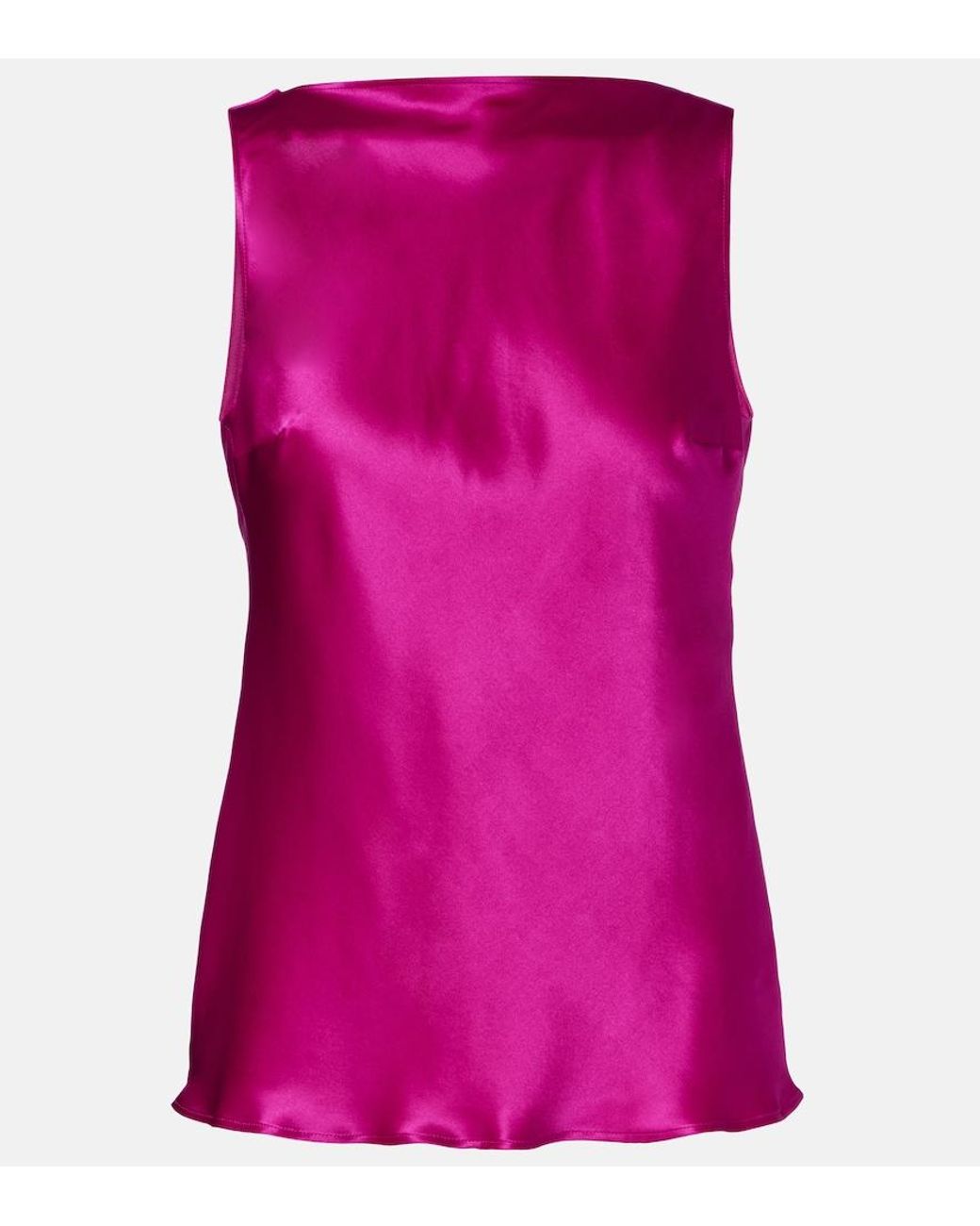 Nina Ricci Pink Open-Back Silk-Blend Satin Top