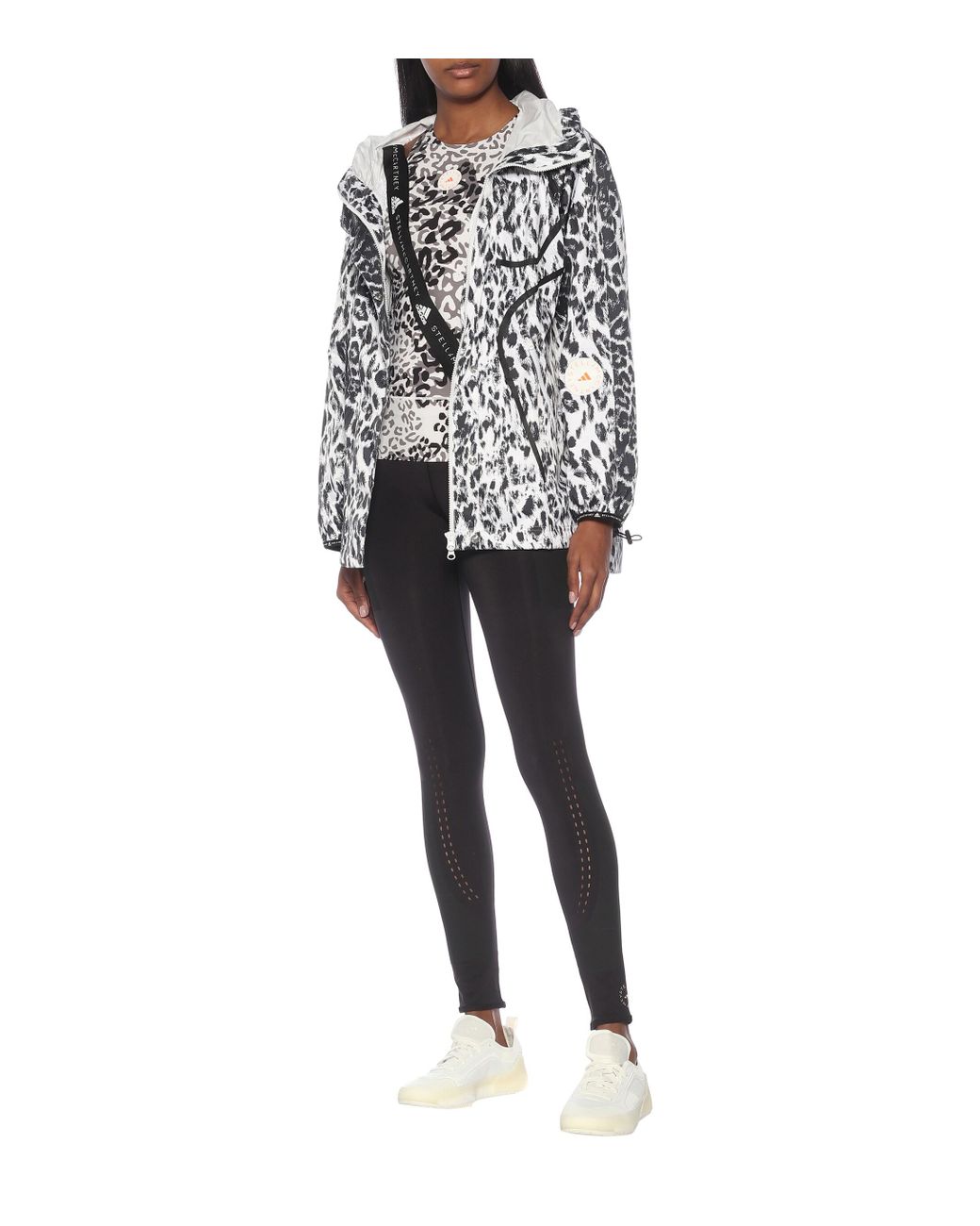 adidas By Stella McCartney Truepace Leopard-print Running Jacket in Black |  Lyst