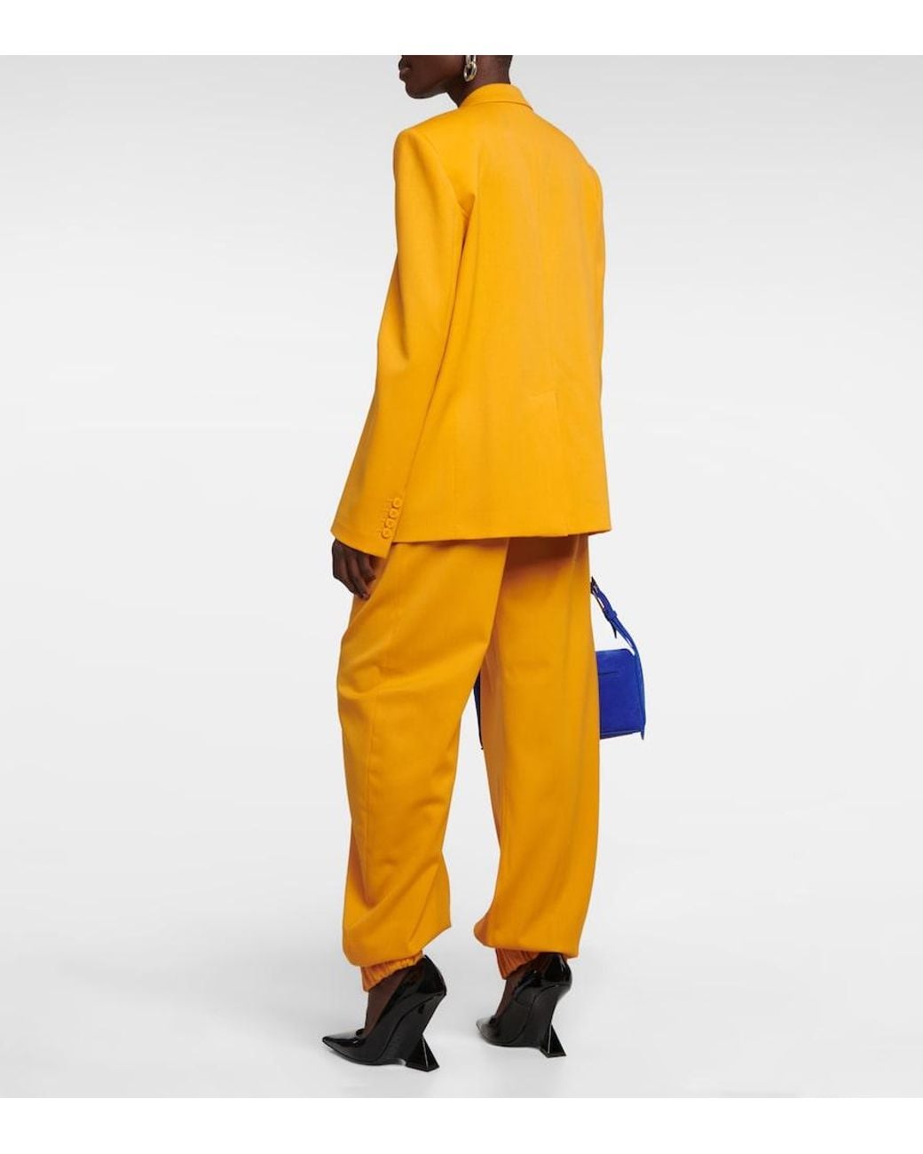 The Attico Orange Bianca Wool-Blend Blazer