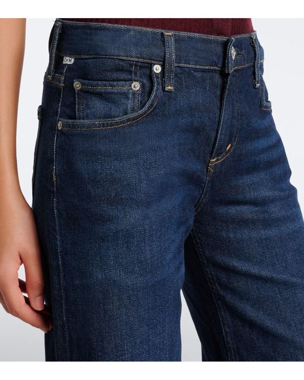 Citizens of Humanity Blue Nora Faded Wide-Leg Jeans