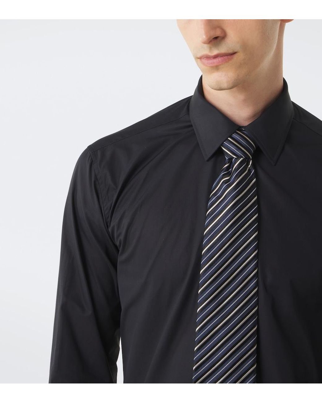Charvet Blue Cotton Poplin Shirt for men