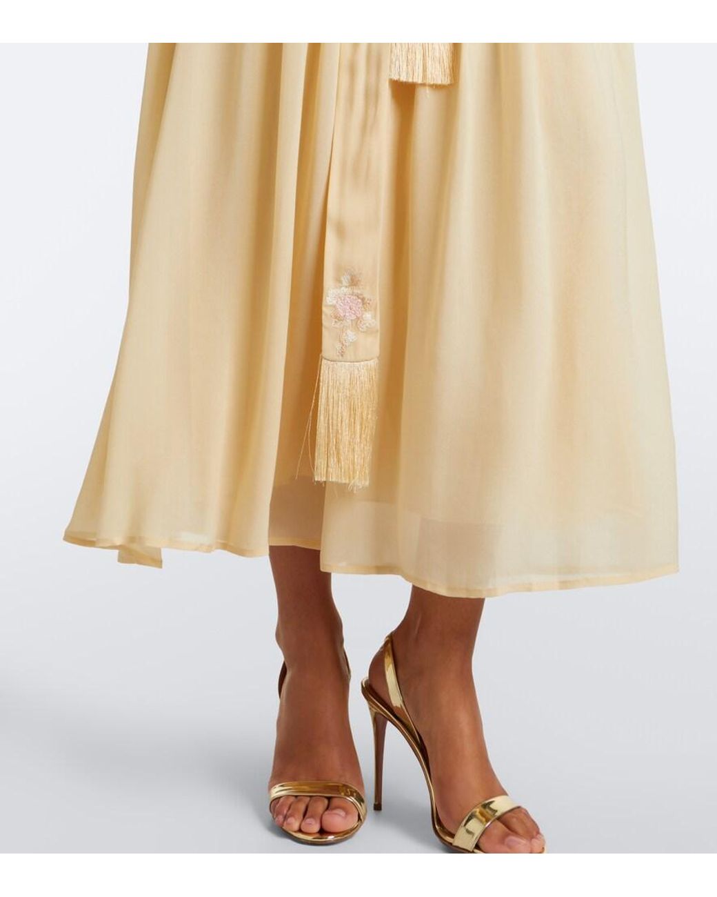 Falda Midi Valiant Plisada Con Cinturon Zimmermann de color Natural