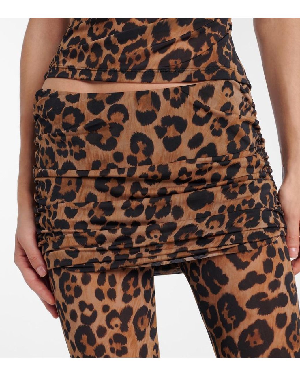 Blumarine Brown Leopard-Printed Jersey Leggings
