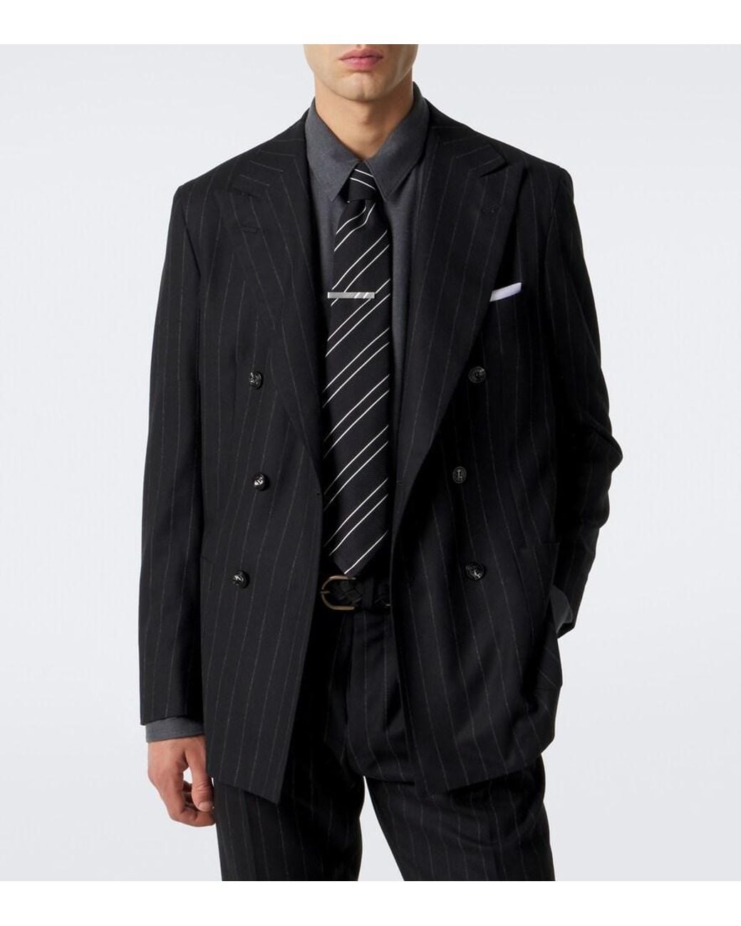 Dunhill Blue Striped Silk Tie for men