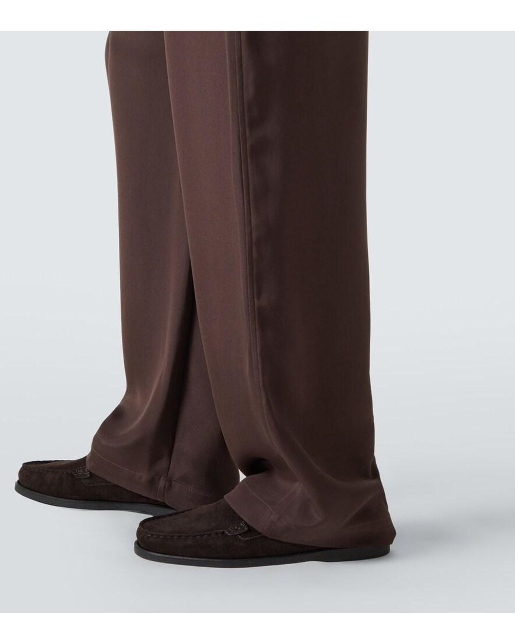 Saman Amel Weite Hose Aus Seide in Brown für Herren