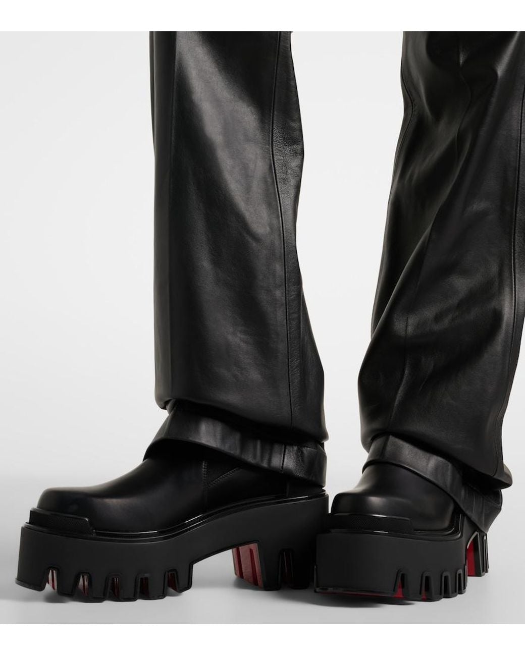 Christian Louboutin Black Marchacroche Leather Chelsea Boots