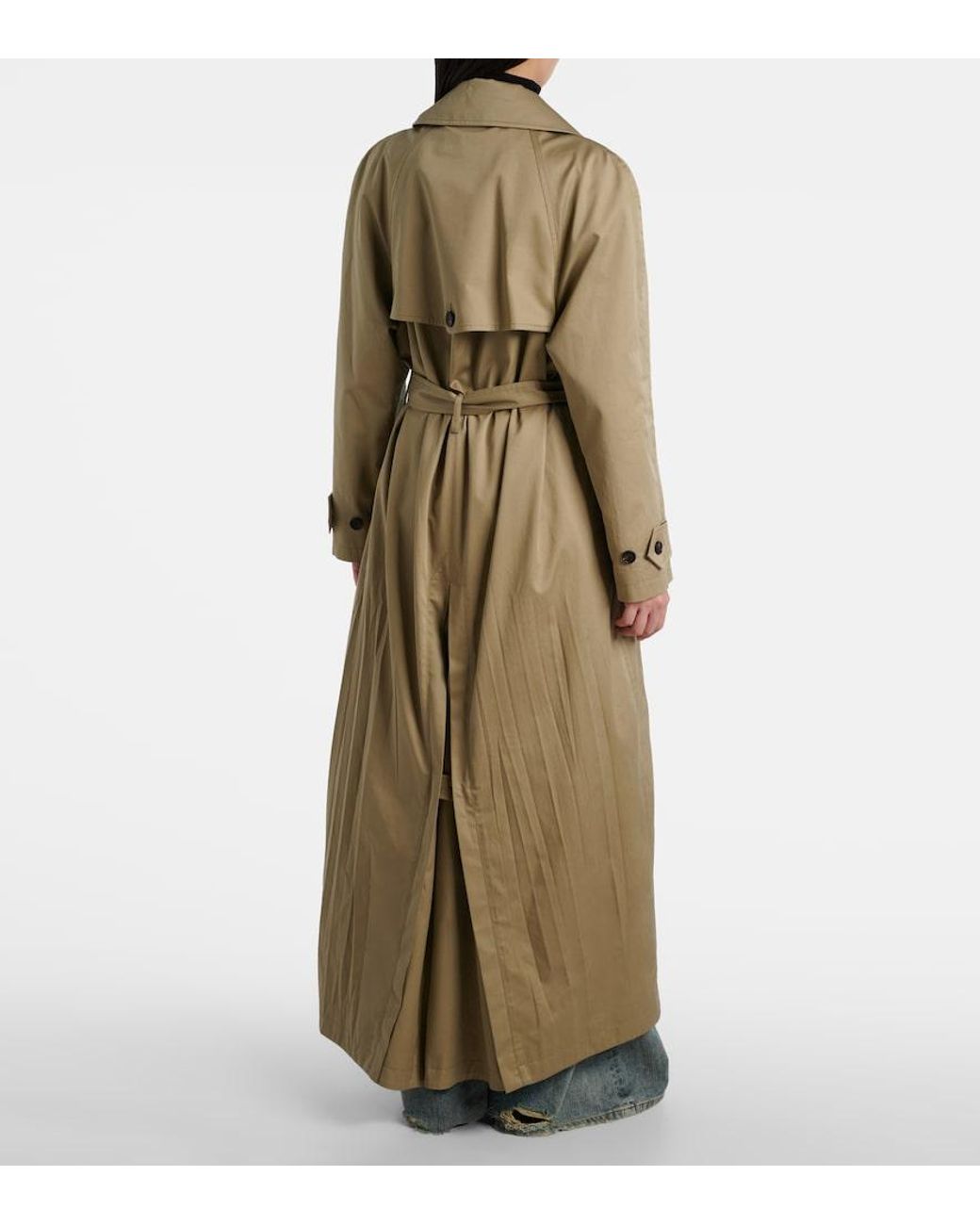Balenciaga Natural Cocoon Cotton Twill Trench Coat