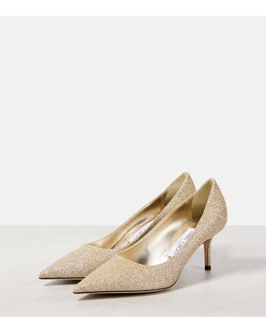 Jimmy Choo Natural Love 65 Glitter Pumps