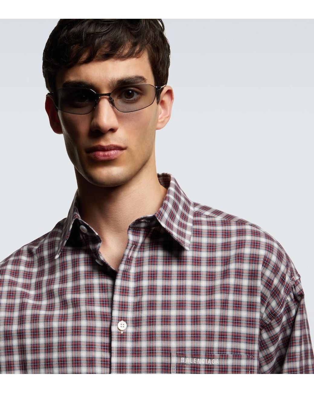 Balenciaga Gray Invisible 2.0 Rectangular Sunglasses for men