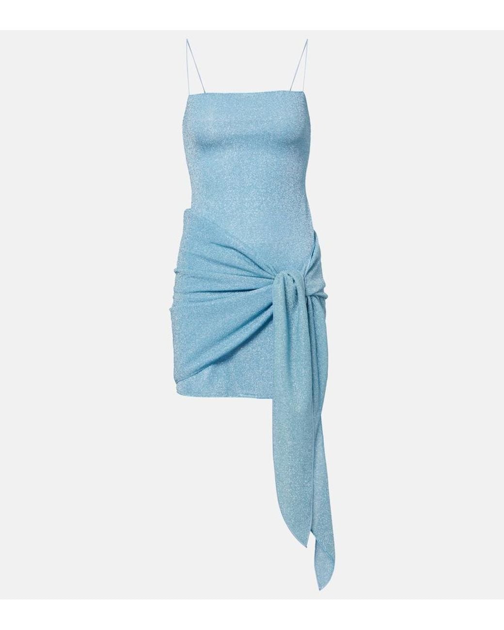 Oseree Blue Lumiere Gathered Minidress
