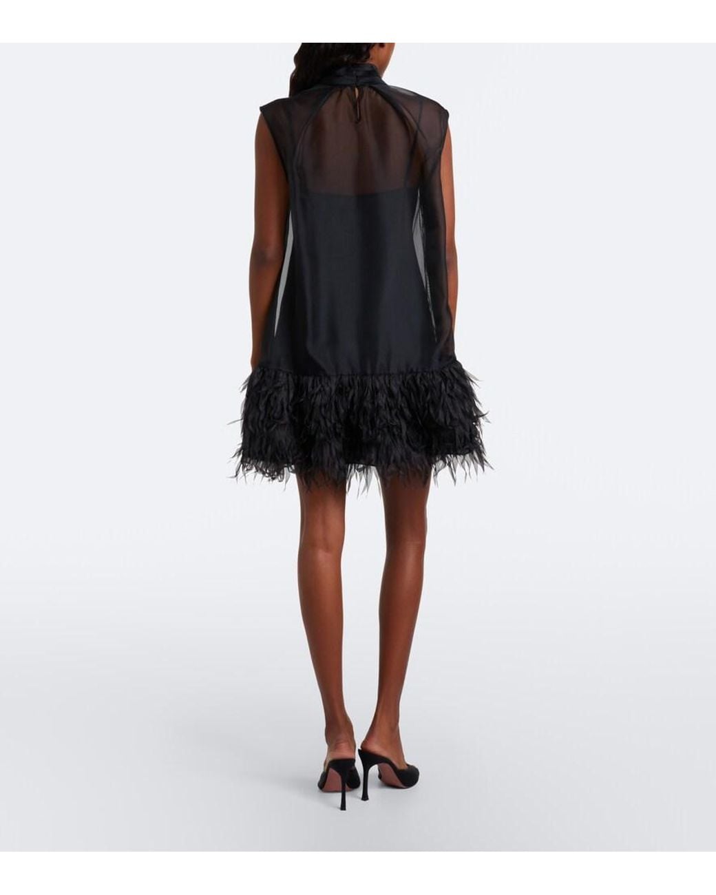 Jonathan Simkhai Black Shirya Fringed Organza Minidress