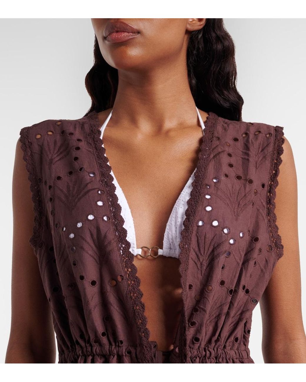 Melissa Odabash Purple Tessa Cotton Beach Cover-Up