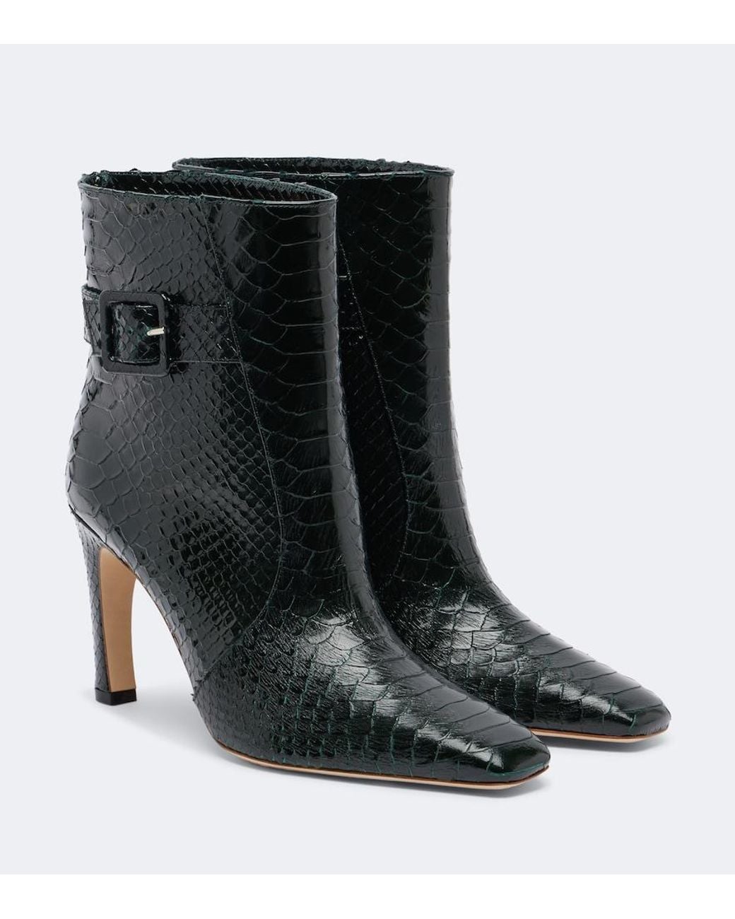 Malone Souliers Black Rowan Snake-Effect Leather Ankle Boots
