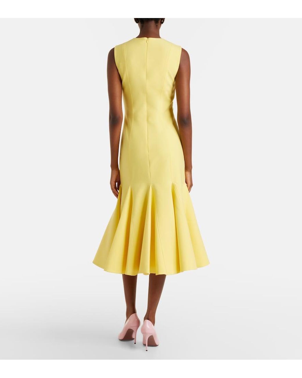 Emilia Wickstead Yellow Seema Crepe Cocktail Dress