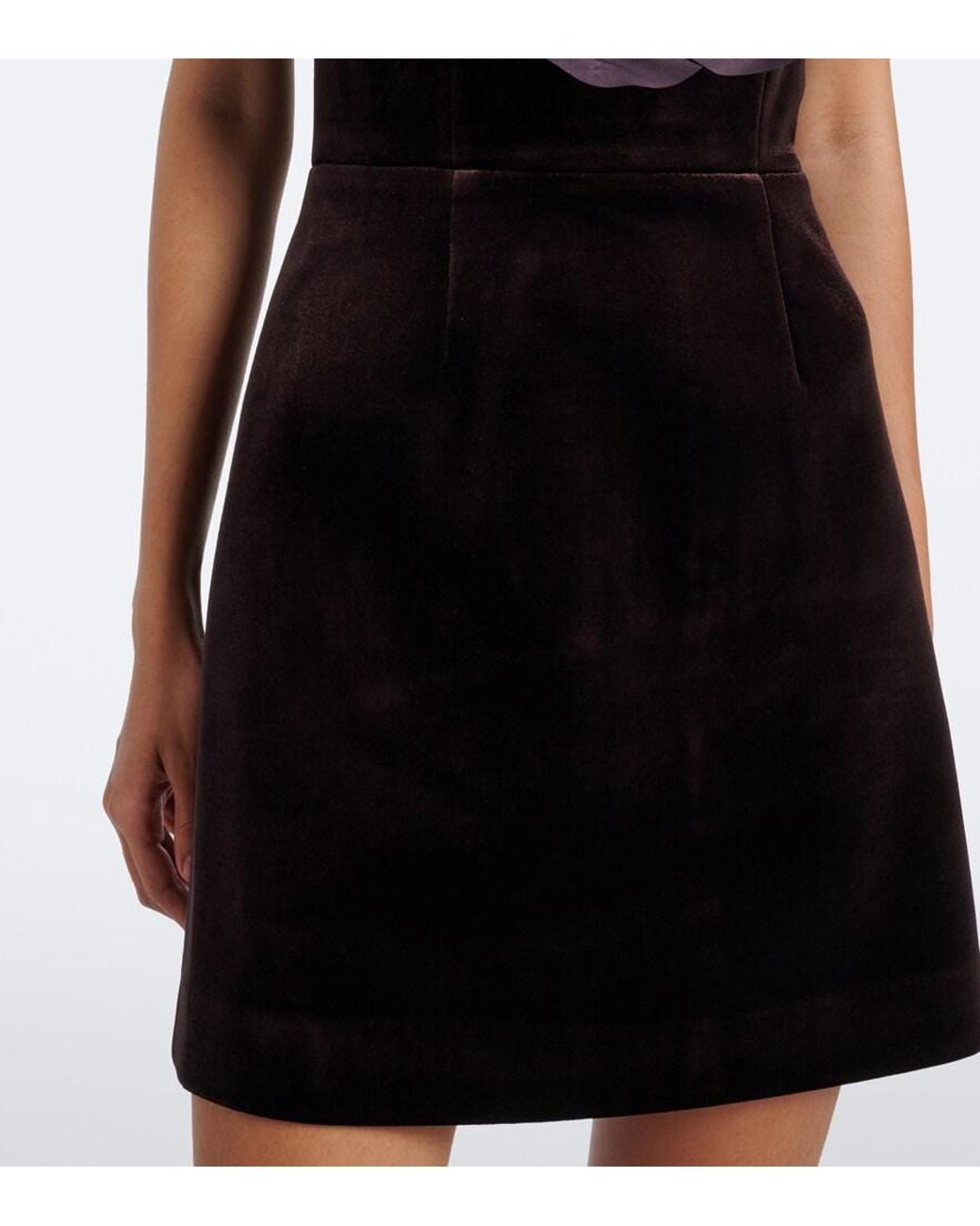 Rebecca Vallance Black Lois Floral-Applique Velvet Bustier Dress