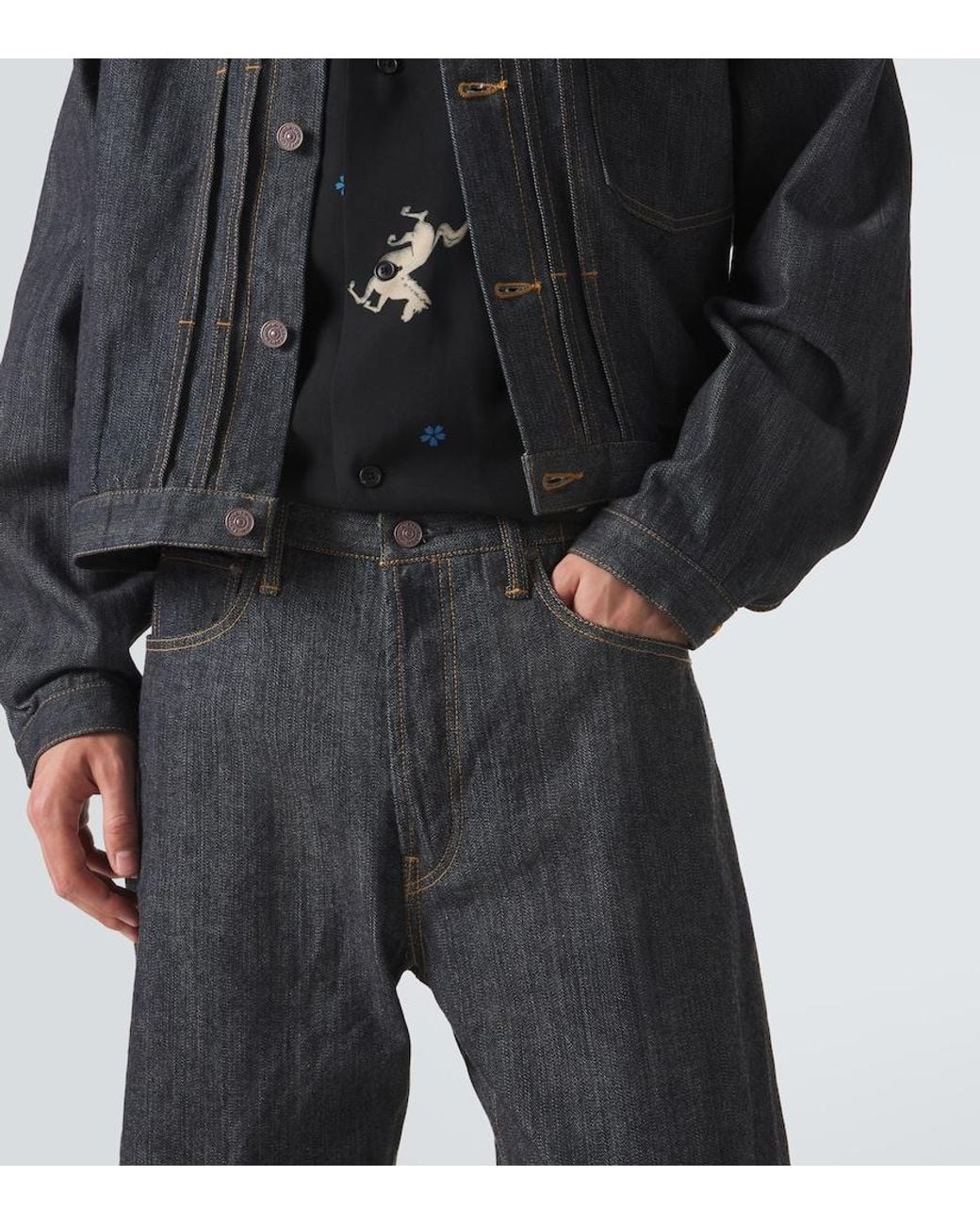 Visvim Gray Social Sculpture Straight Jeans for men