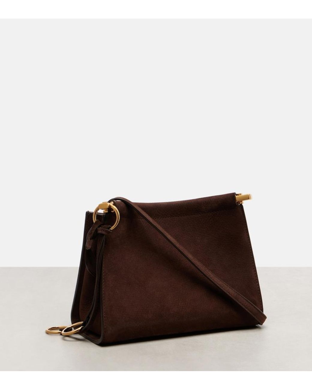 Alaïa Brown Le Click Small Suede Shoulder Bag