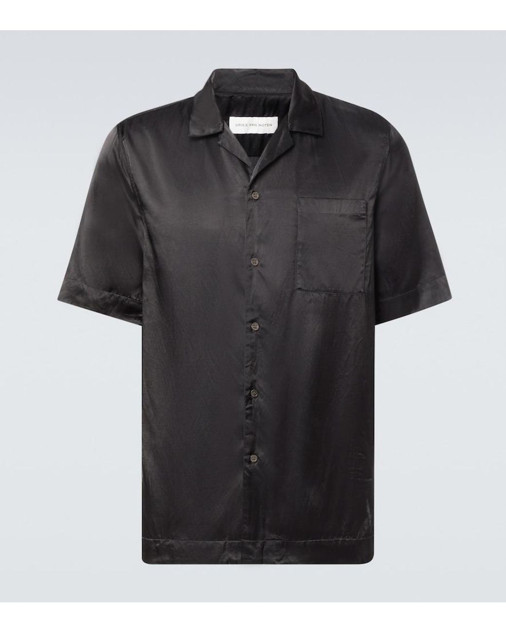 Dries Van Noten Black Bowling Shirt for men