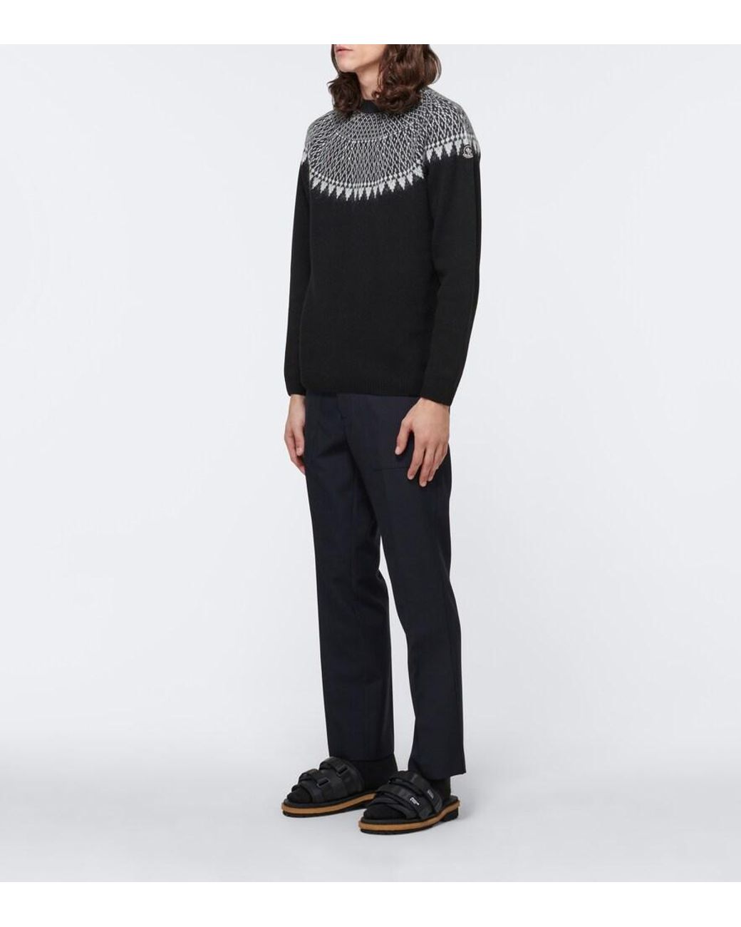 Moncler Genius Black Sliders for men