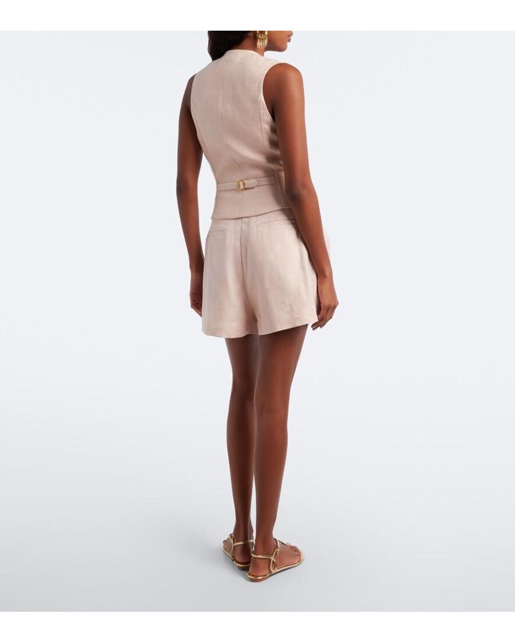 Zimmermann Pink Clash Linen Shorts