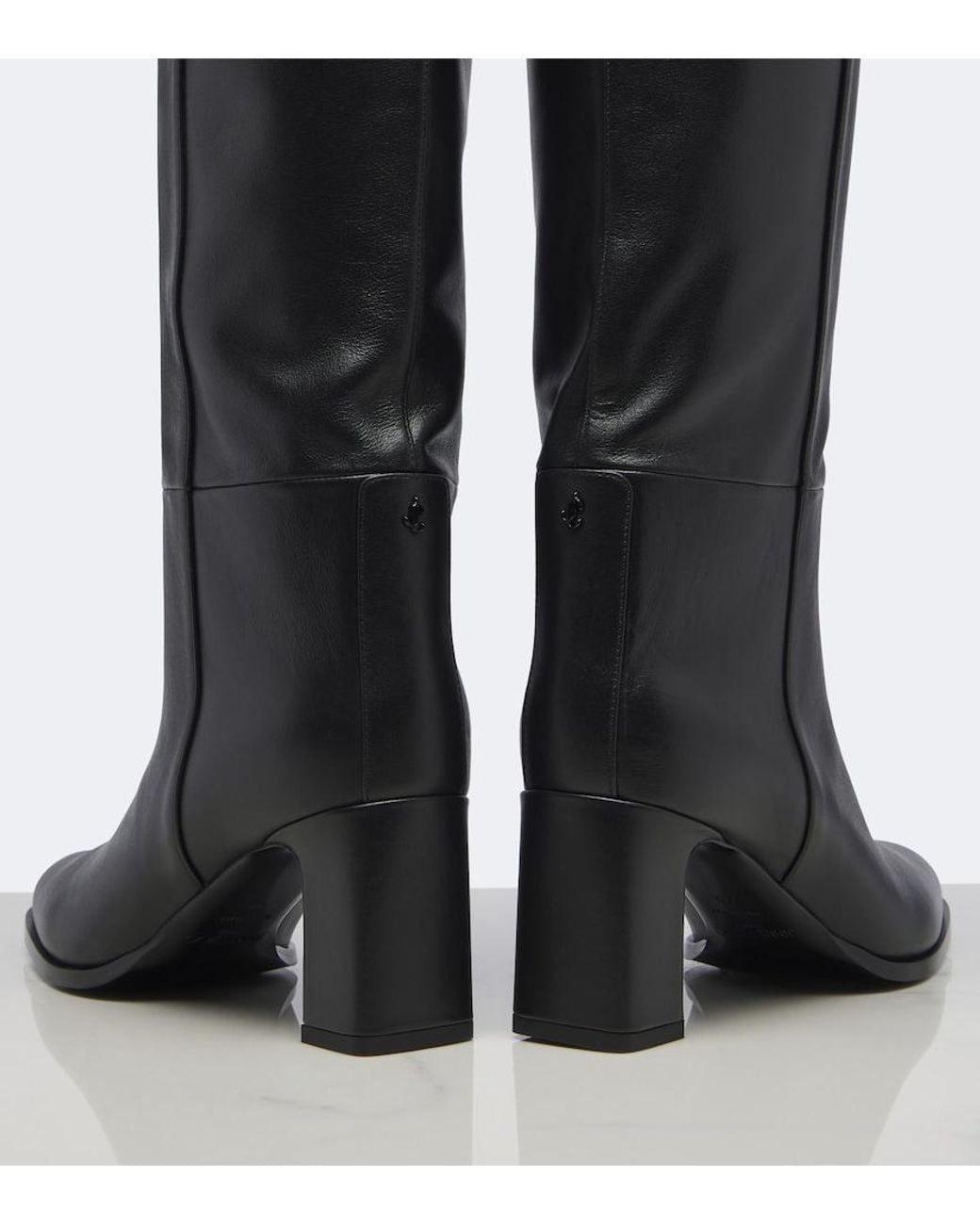 Jimmy Choo Black Caly Leather Knee-High Boots