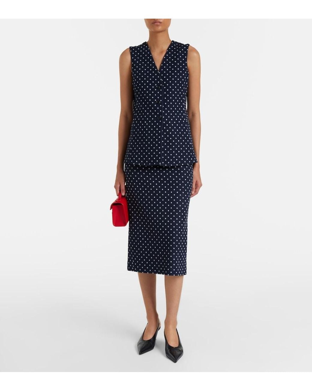 Max Mara Blue Polka-Dot Jersey Vest