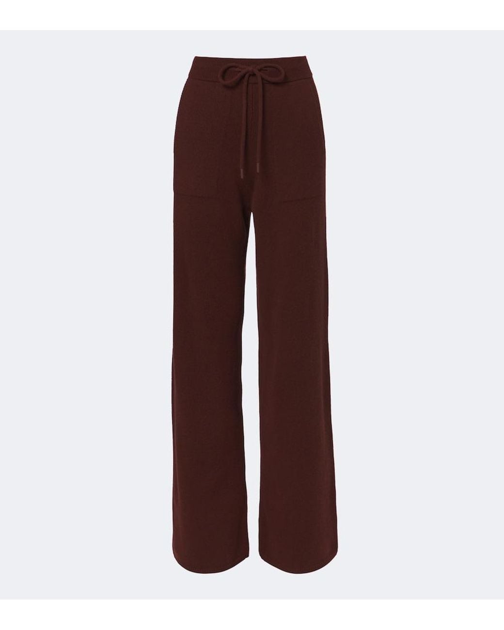 Max Mara Brown Cashmere Wide-Leg Pants