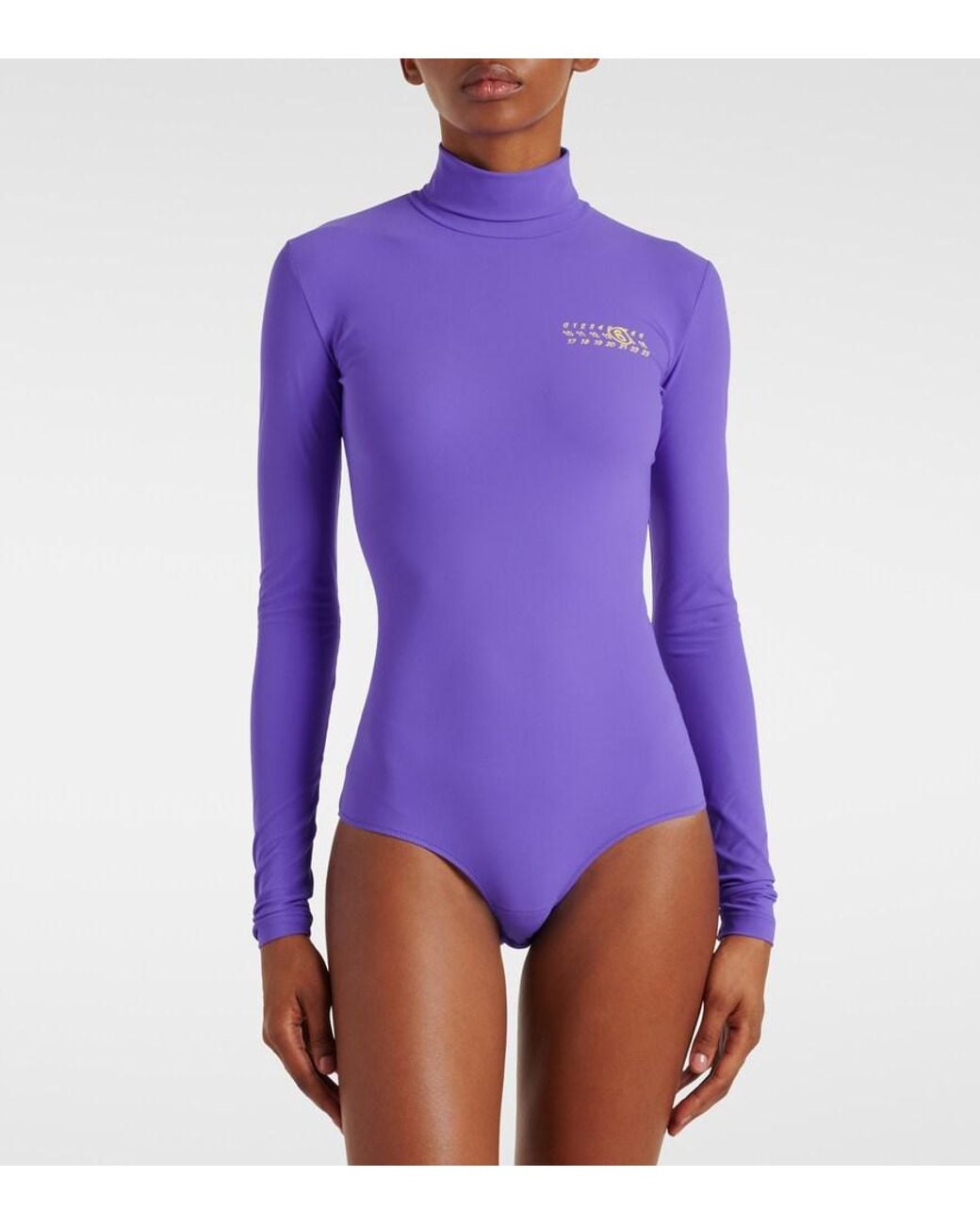MM6 by Maison Margiela Blue Logo Jersey Bodysuit