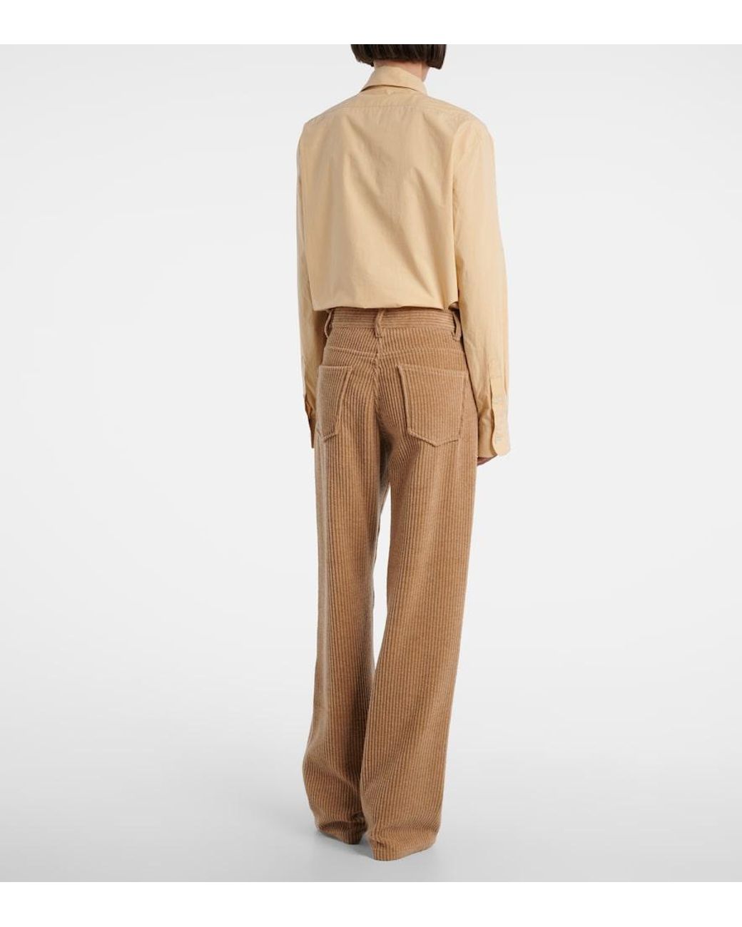 The Row Natural Clair High-Rise Corduroy Straight Pants