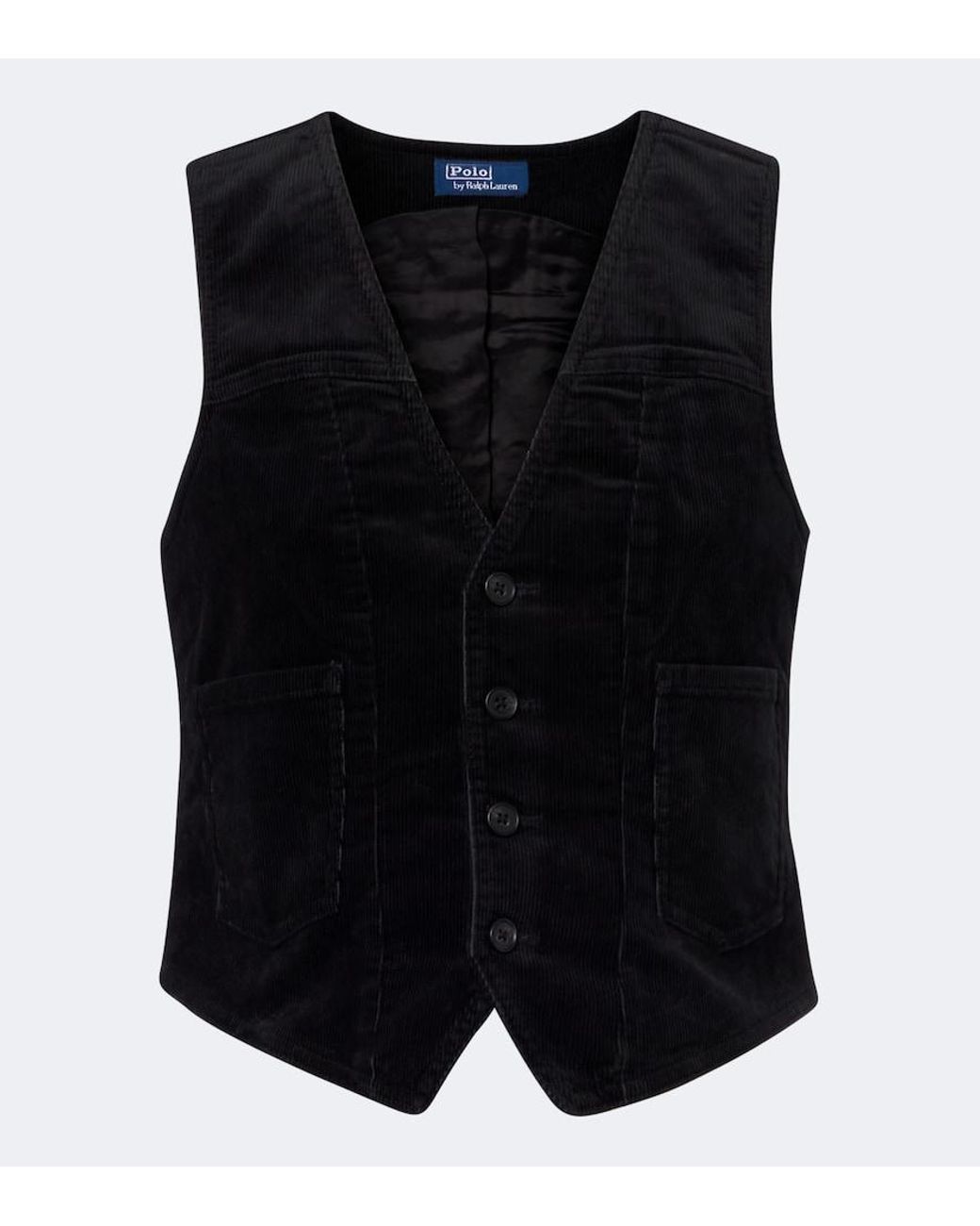 Polo Ralph Lauren Black Cotton Corduroy Vest