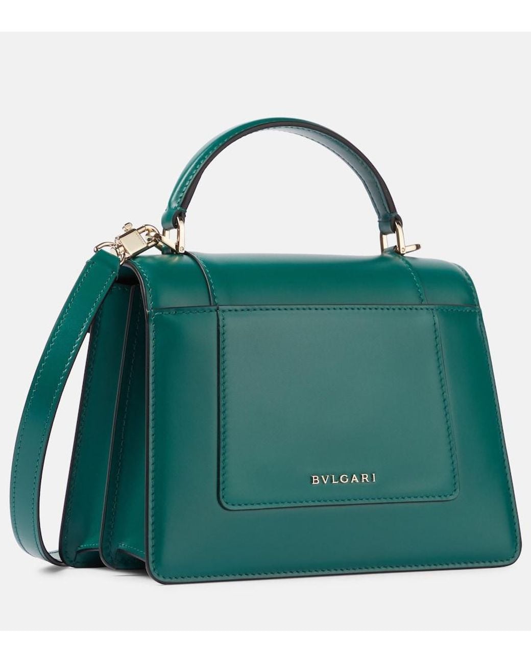 BVLGARI Green Serpenti Forever Medium Leather Top-Handle Bag