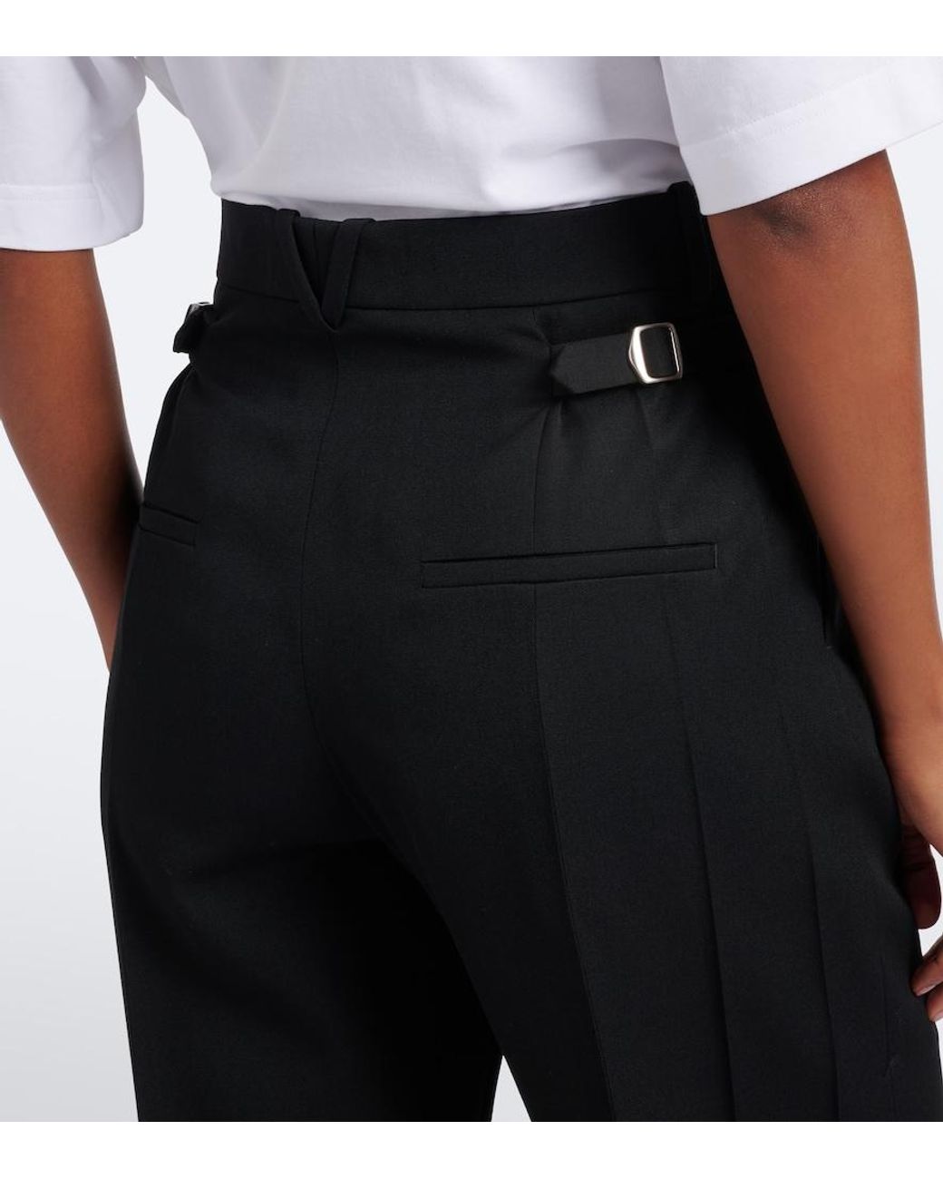 Bottega Veneta Black Wool Straight Pants